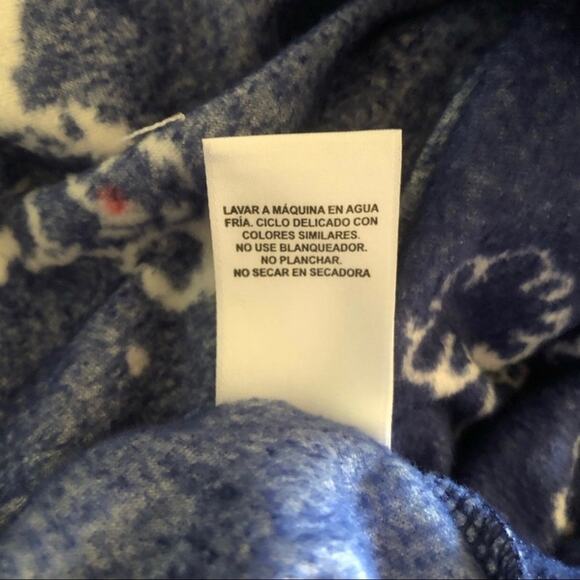 Hale Bob Pajamas NWT White Poodles Navy Pink Trim Wrist Ankles Hoodie Onesie Med - Picture 11 of 13